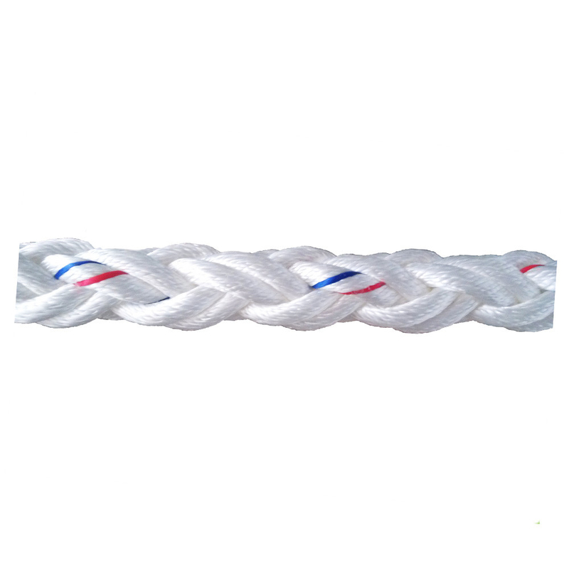 Red Blue Tracer Polypropylene Mooring Rope 48mm Core Structure Certain Ductility